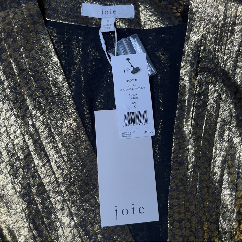 Joie Shimmering Gold Patterned Dress
